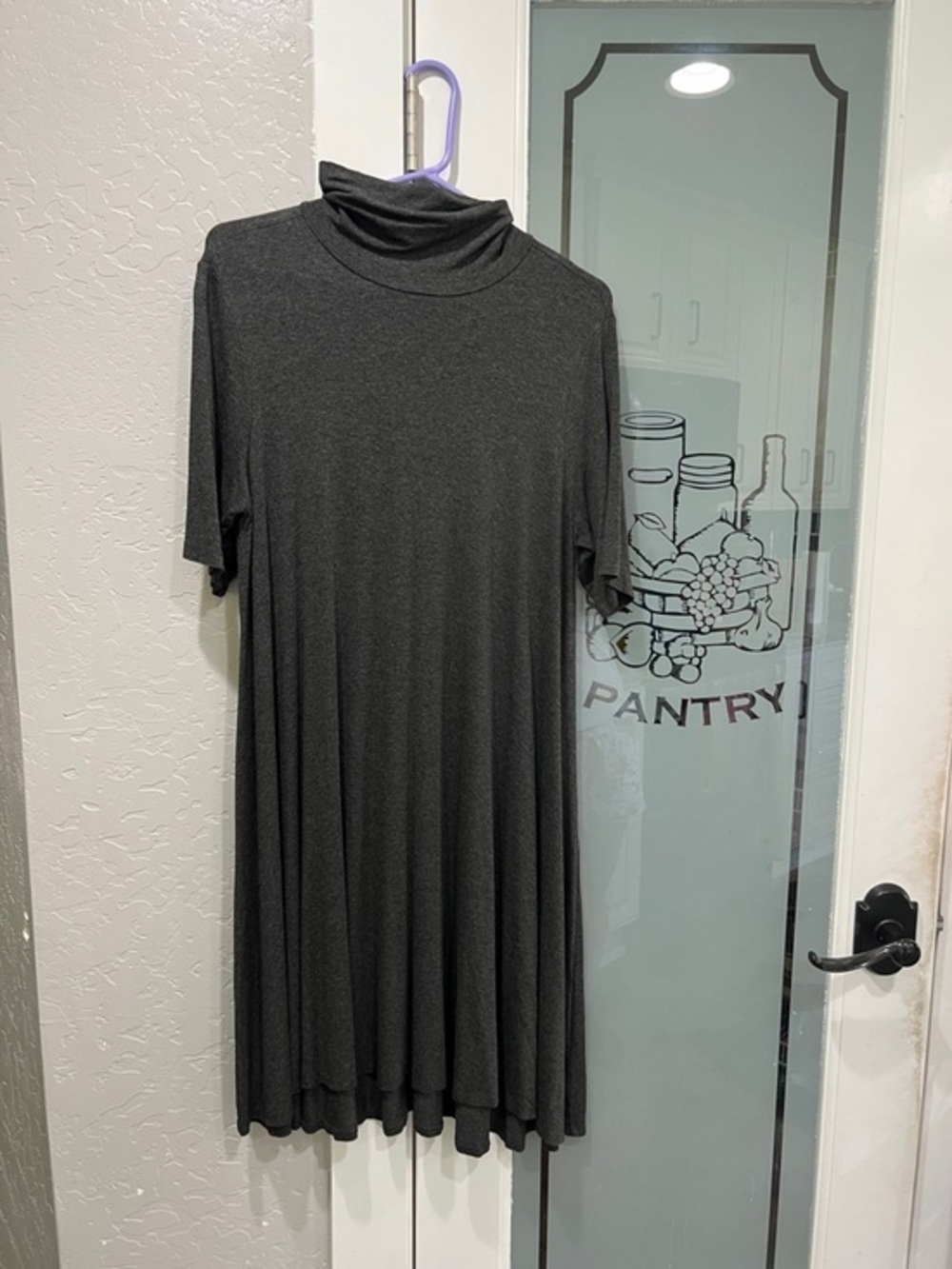 Karen Kane Dark Gray Turtleneck Midi Dress